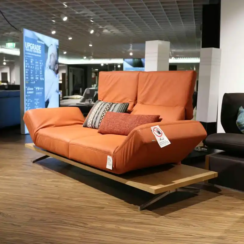 Neue Ware Sofa Ponte Leder A-India Mare Orange mit Klappfunktion