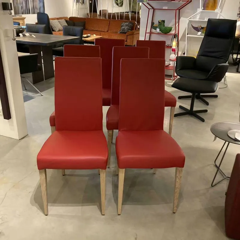 4er-Set Stuhl Lamon Leder Toledo Ferrari Gestell Holz Top-Seller