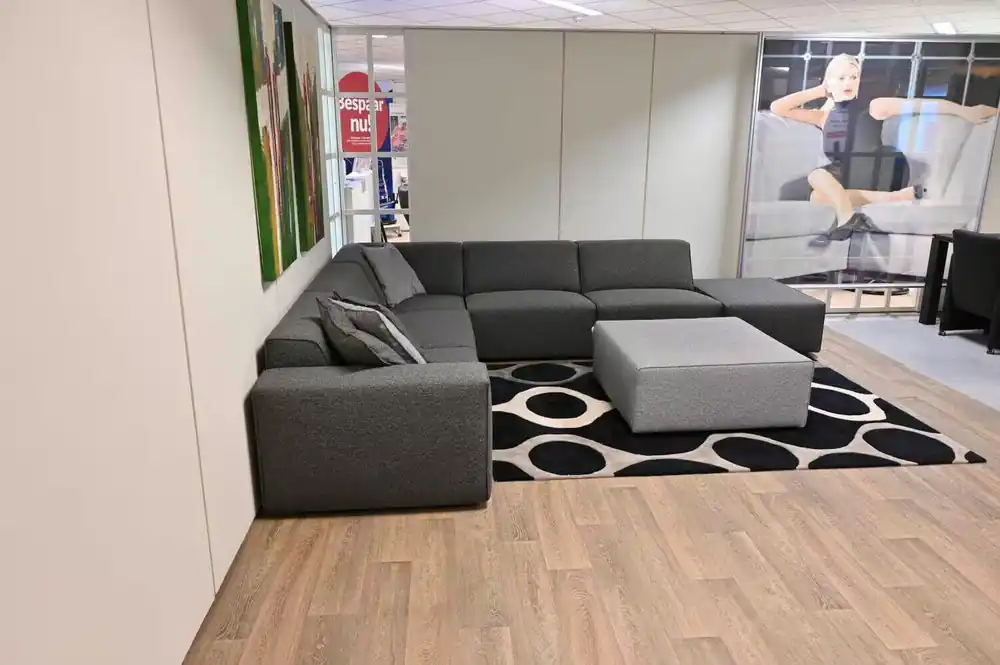 Sonderaktion Sofa Donovan Stoff Robin Anthrazit mit 2 Hockern