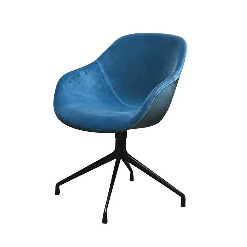 Knallerangebot Stuhl About A Chair AAC 121 Stoff Lola Navy Gestell Aluminium Schwarz Lackiert