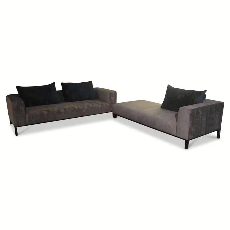 Top-Preis Garnitur Eppendorf Stoff Silber Sofa Recamierre