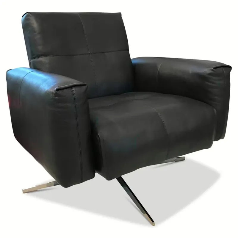 Sessel RB 50 Leder 38.110 Schwarz Gestell Chrom Direktkauf