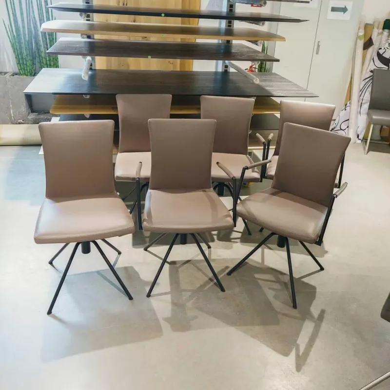 6er-Set Stuhl Helmond 6700 Leder Nature Smog Billig