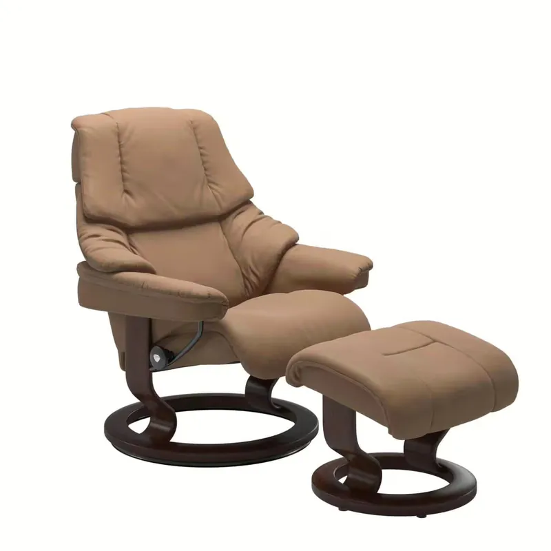 Wochenendangebot Stressless Reno L Classic Base Leder Batick Latte mit Hocker