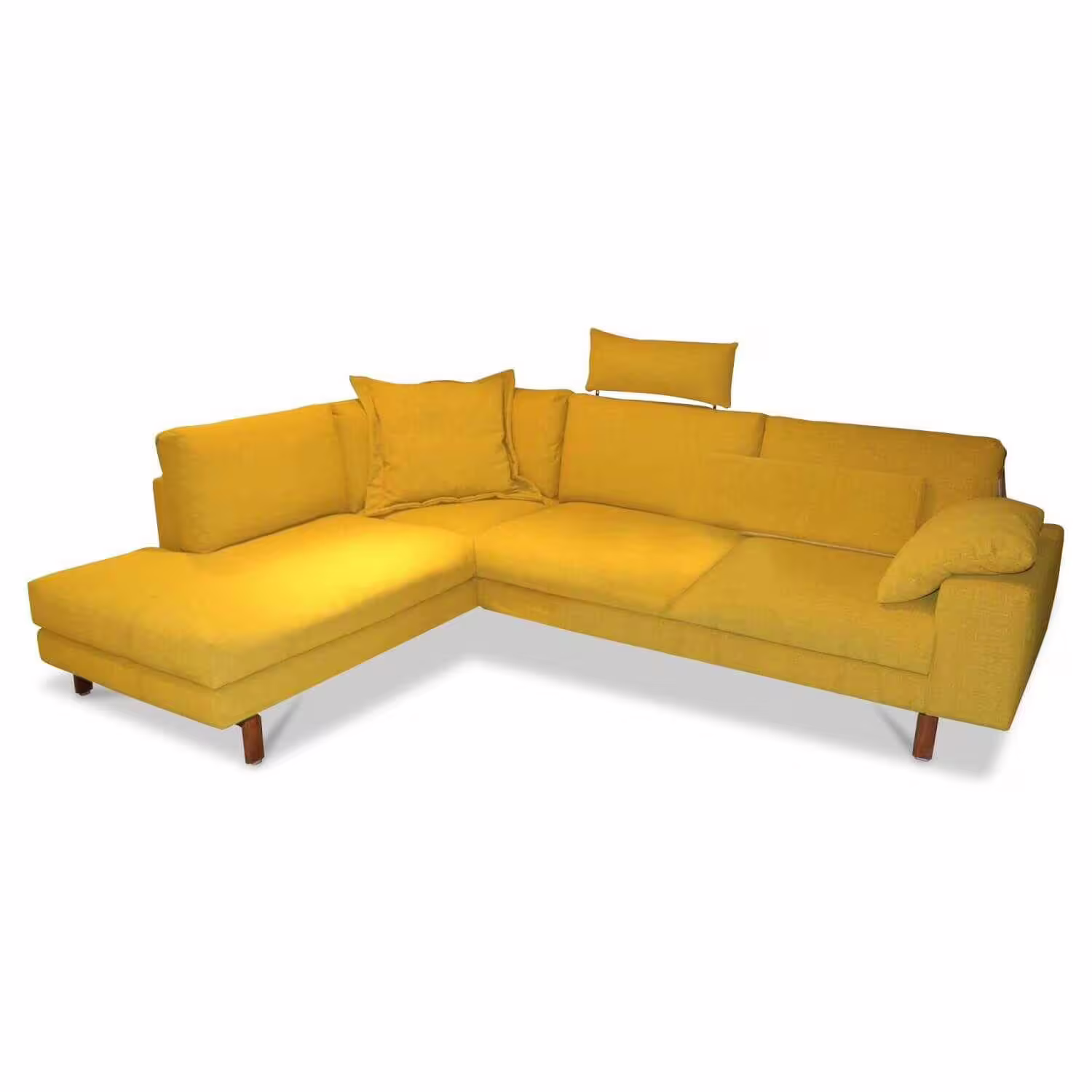 Ecksofa Prio Stoff 13-Aqua Clean 32 Füße Braun Geölt Neuheit