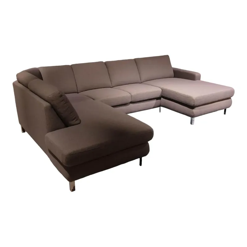 Wohnlandschaft MR 365 Bezug Stoff Orlando Dark Grey Grau Metallfuß Chrom Beschichtet Nur Heute