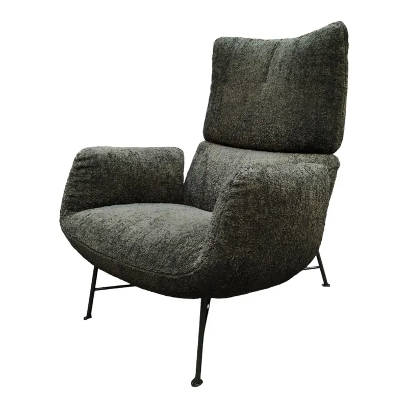 Bestpreis Sessel Jalis Lounge Stoff 9042 Tannengrün Naht Schwarz Gestell Grün