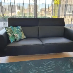 Preis Gesenkt Sofa Roos Leder Semira 5000 Schwarz Untergestell Edelstahl