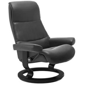 Echt Sessel View M Bezug Leder Cori Schwarz Gestell Classic Schwarz Mit Power Leg & Back