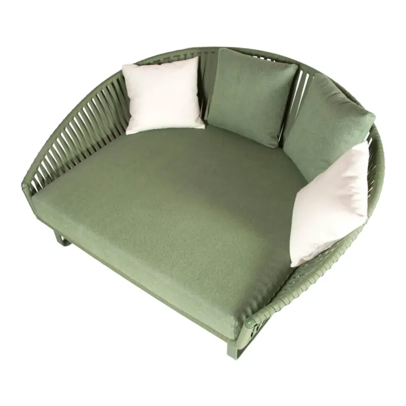 Outdoor Daybed Bitta Bela Rope Bitter Gourd Sitzkissen Stoff Boucle Türkis Gestell Farbe Grün Nur Für Kurze Zeit
