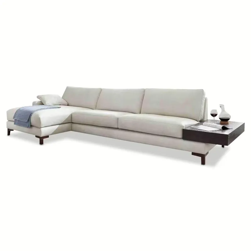 Ecksofa Oberkassel 2 Leder Beige mit Hocker Meistverkauft
