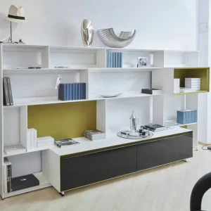 Highlight Anbauwand Flat C Glas Schwarz Lackfarbe Gips