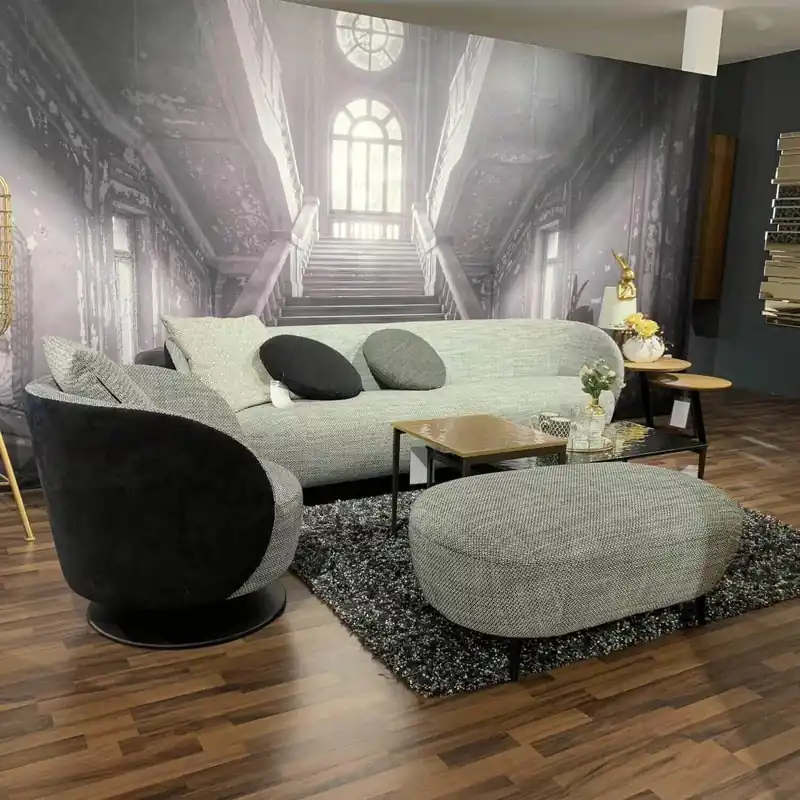 Jetzt Bestellen Garnitur 15510 Stoff Black White Sofa Sessel mit 2 Kissen