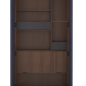 Saisonangebot Wandsekretär Stendhal Nussbaumfurnier Lack Bleu Gentiane