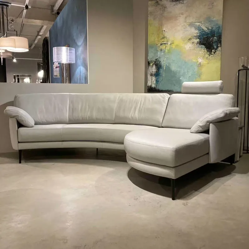 Ecksofa Delphi Stoff L 2061 G Elegance Grau mit Kopfstütze Bestpreis