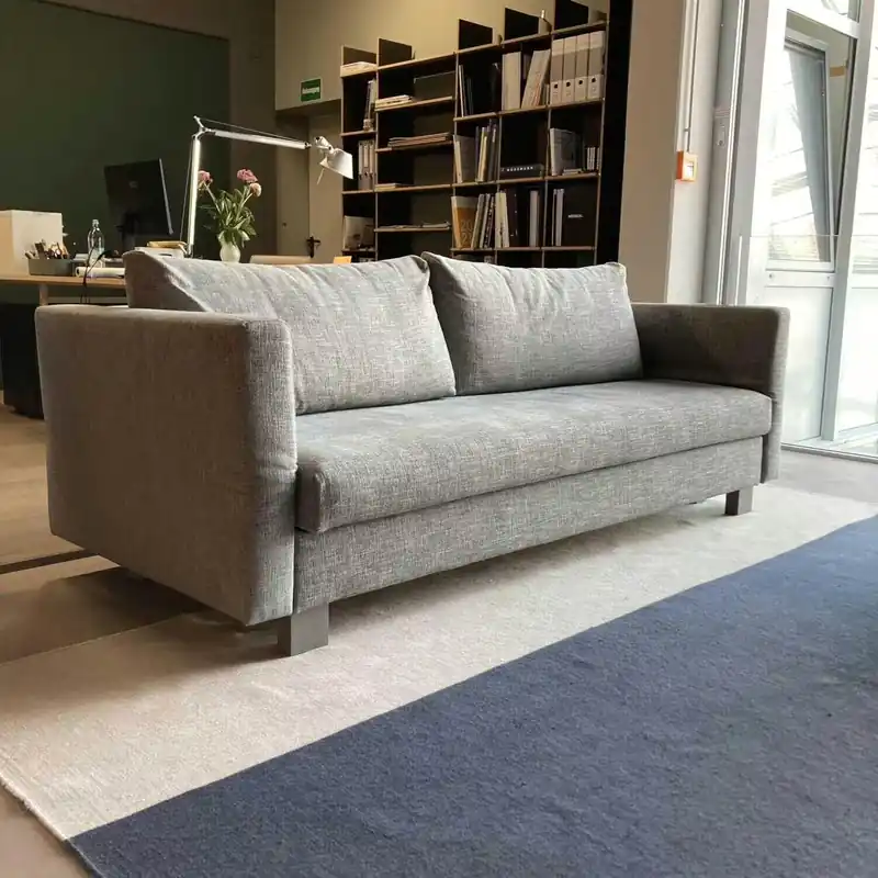 Schlafsofa Good Life Stoff Amir Denim Steingrau Seitenteile abklappbar Echt