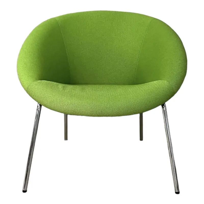 Sessel Walter Knoll 369-10 Bezug Stoff Komplett Bezogen Neongrün Gestell Hochglanz Verchromt Mega-Angebot