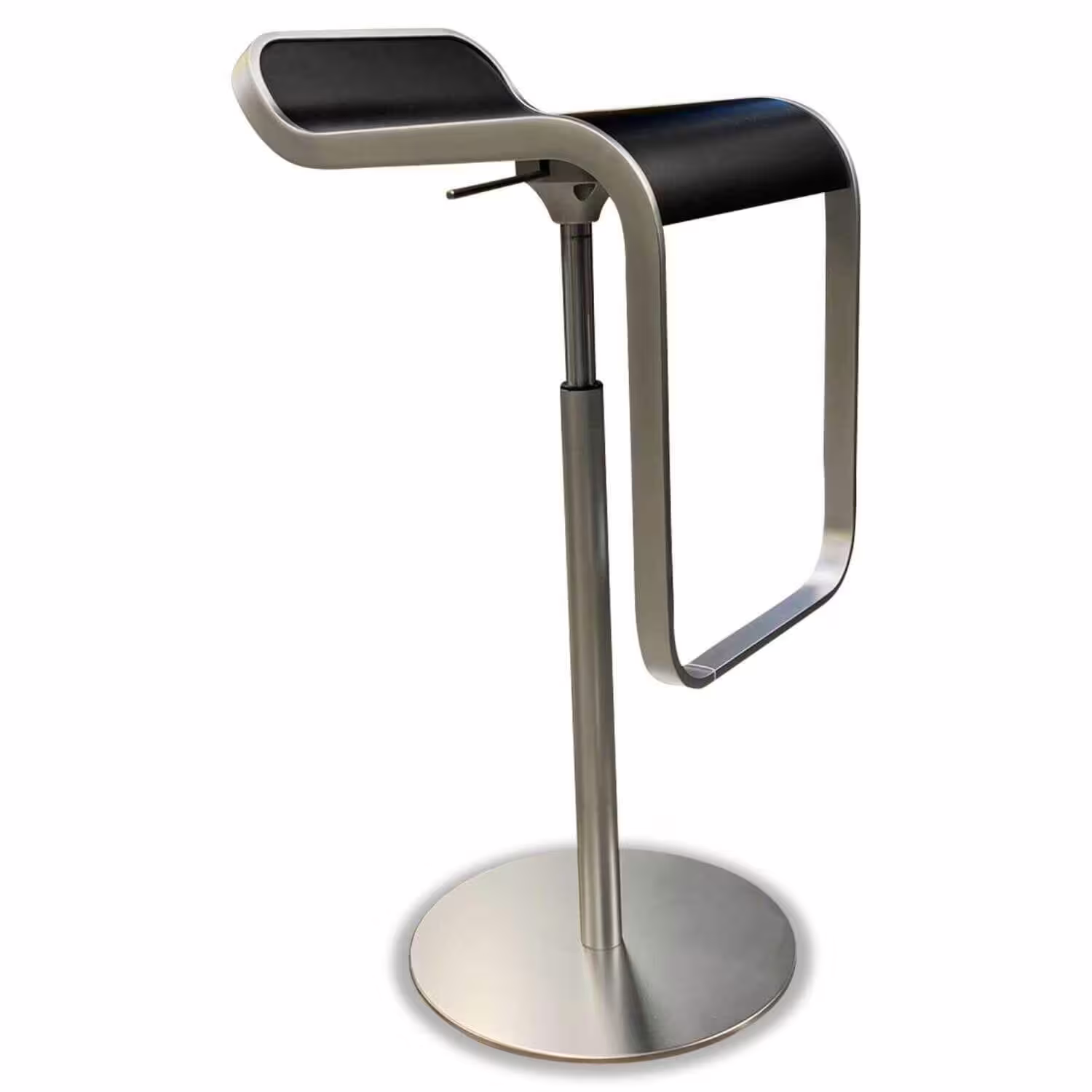 Barhocker LEM S80 66-79 Sitzfläche Schwarz Gestell Matt Verchromt (2 Stück Mindestabnahme, Lagerverk Nur Für Kurze Zeit