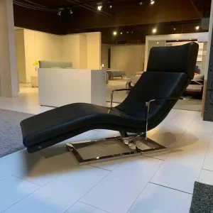 Jetzt Bestellen Liege Longchair 568 Leder38.900 Schwarz Fuß Glanzchrom