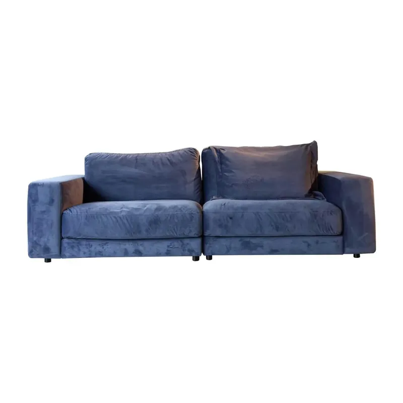 Polstergarnitur ID.160 Bezug Stoff Samt Farbe Navy Expressversand