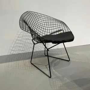 Outdoorsessel Diamond Geschweißter Stahldraht Schwarz Rilsan-Schutzbeschichtung Sitzkissen Vinyl Sch Must-Have