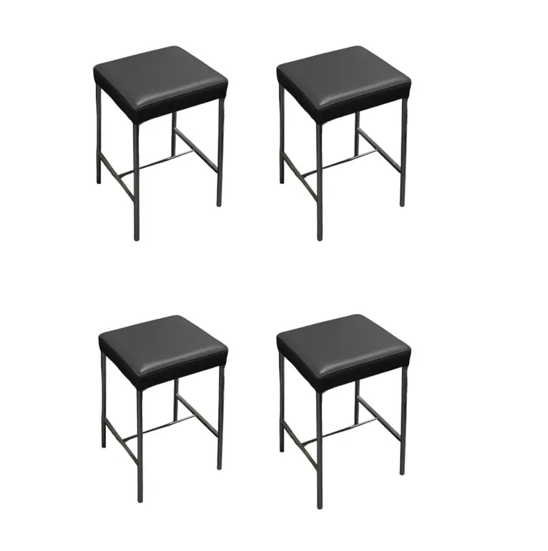 Sofort Bestellen 4er Set Barhocker Glooh Bezug Leder Anthrazit Belo Horizonte 1602 Gestell Chrom Matt