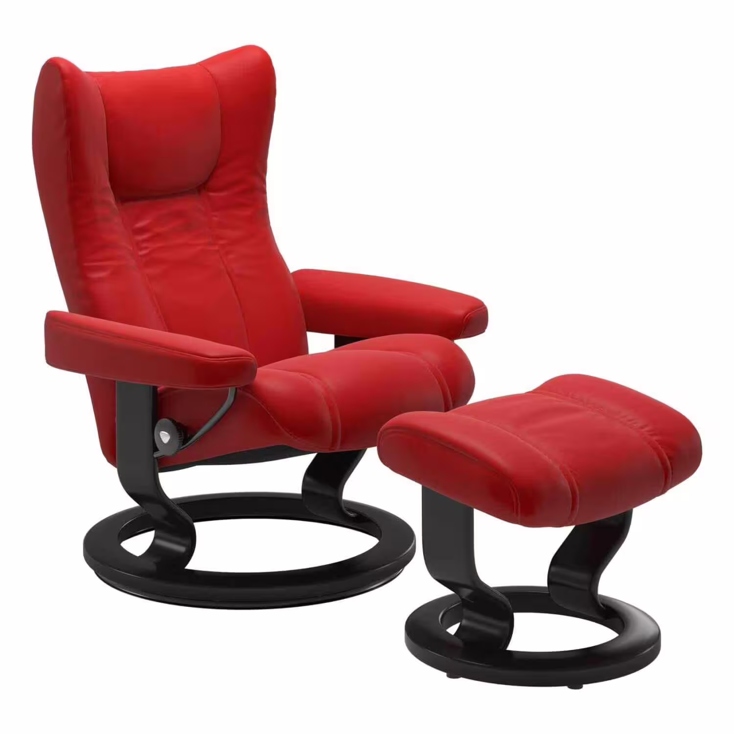 Stressless Wing M Classic Base Leder Paloma Tomato mit Hocker Bestpreis