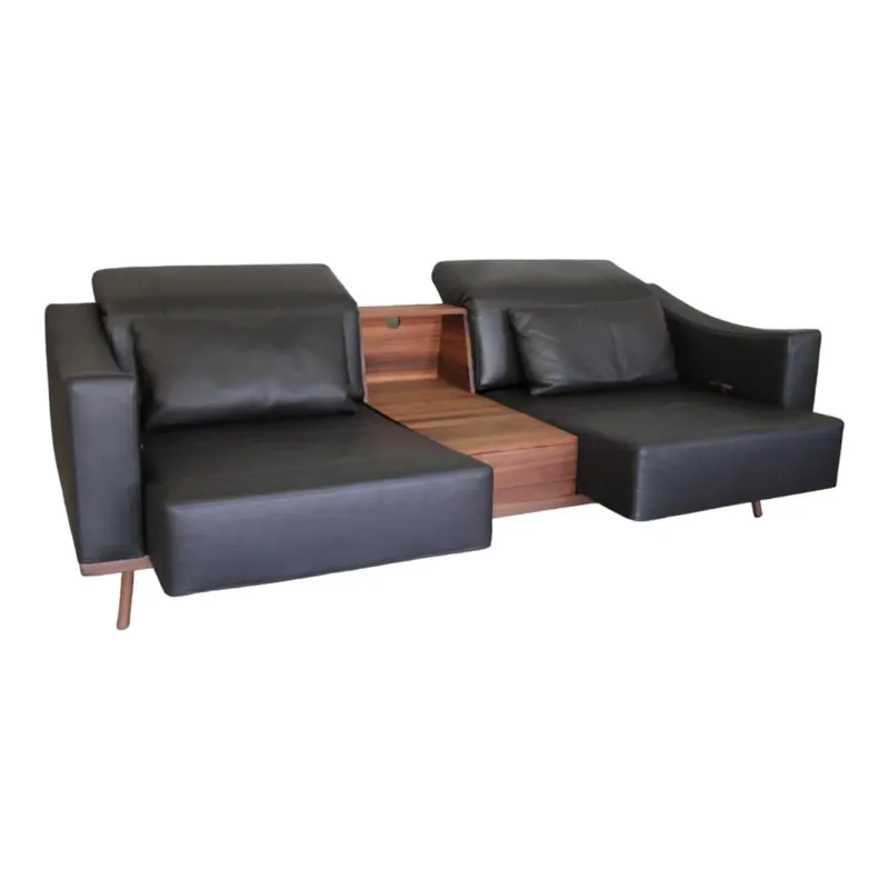 Finale Aktion Sofa Deep Space Leder Jumbo 5662 22 Dunkelbraun Nussbaum