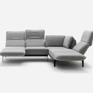 Beliebt Sofa Mera Stoff 18.113 Signalgrau Füße Stahl Schwarz