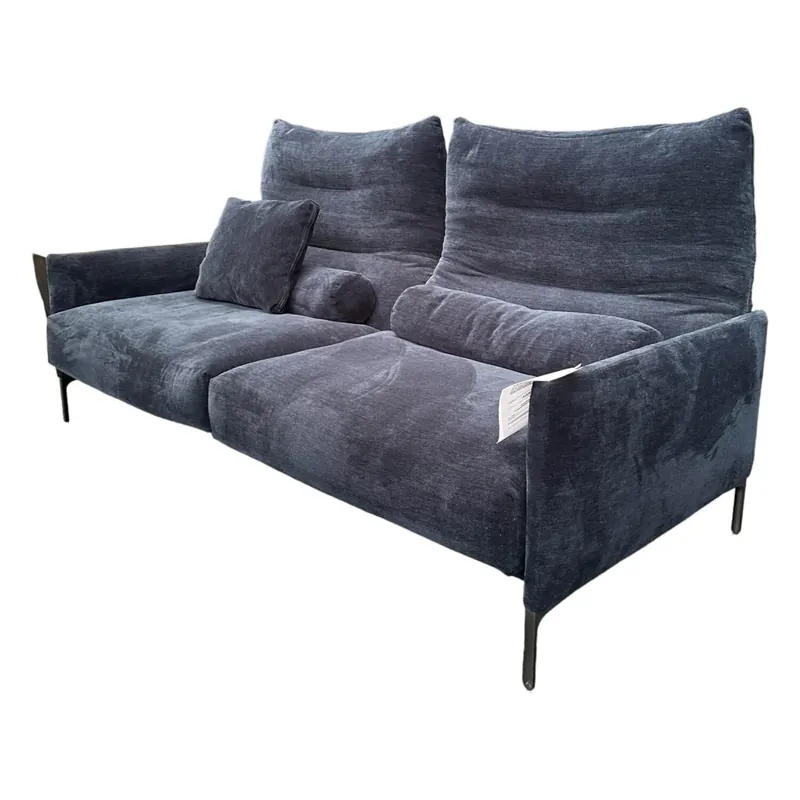 Sofort Bestellen Sofa Avalanche Stoff 8146 Blau-Violett Ablage Eiche Massiv Natur Gestell Feinstruktur Schwarz