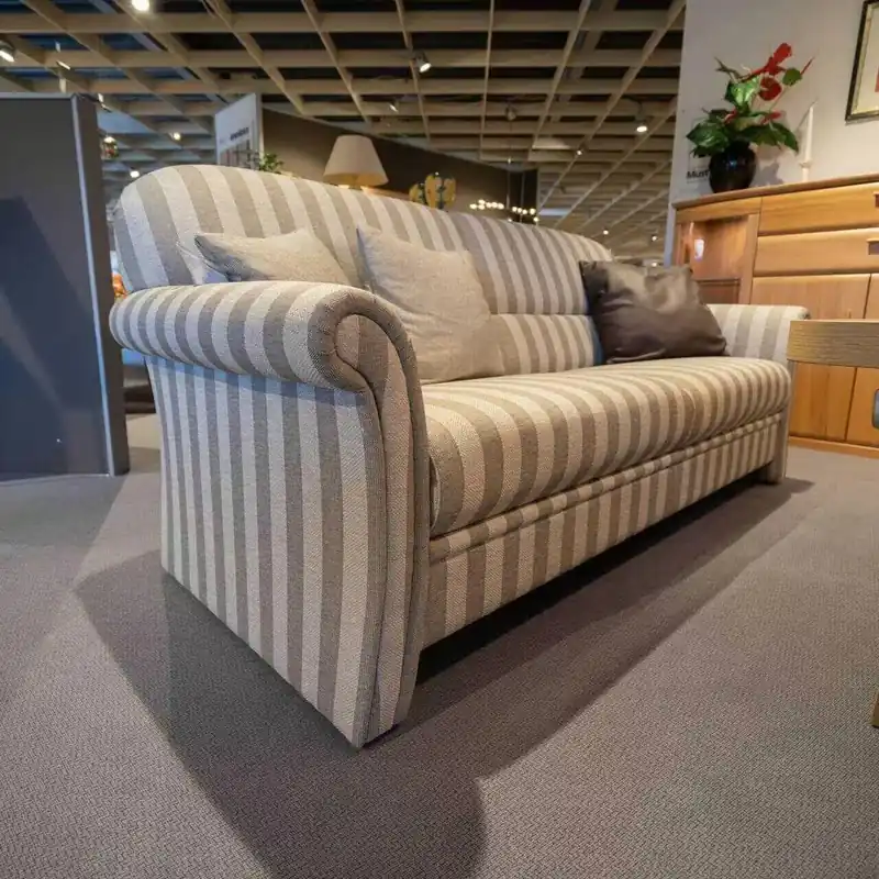 Sofa Capella Stoff Richmond 9-2075 Grau Mit Sessel Und Zierkissen Geprüft