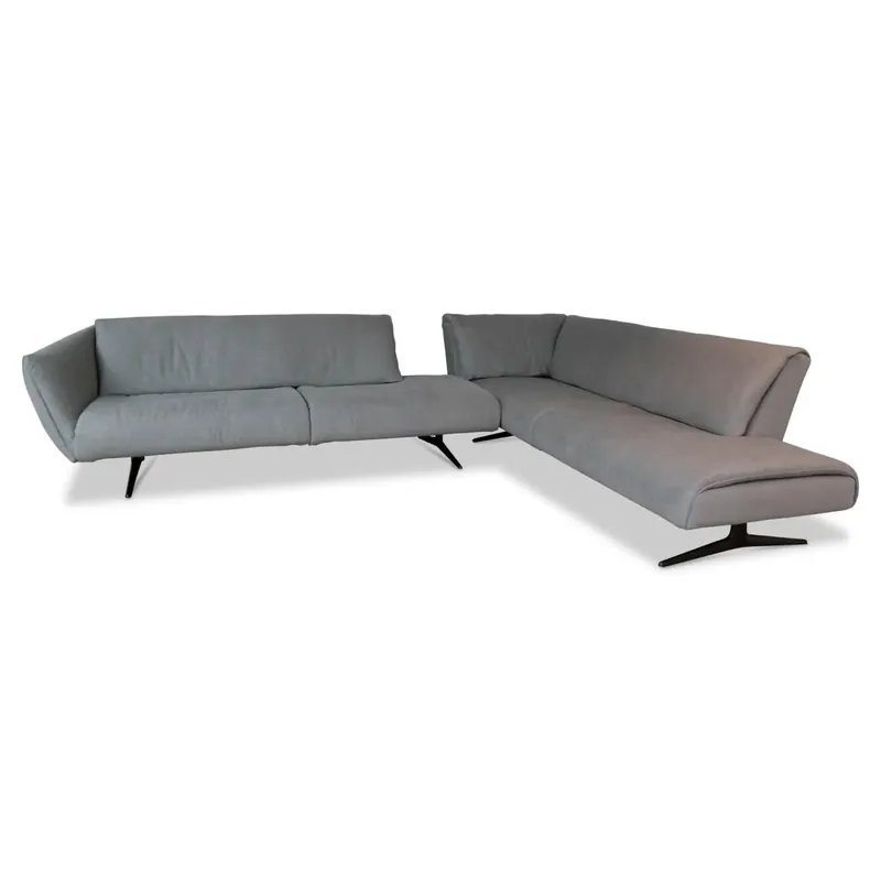 Ecksofa Bundle 630 Version DL Sonora 7866 Silver Füße Matt Pulverbeschichtet Bronze Preiswert