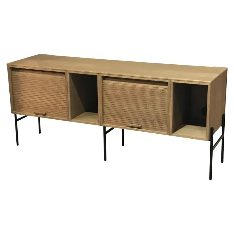 Knallerangebot Sideboard Hifive Cabinet System Eichenfurnier Gestell Stahl Schwarz