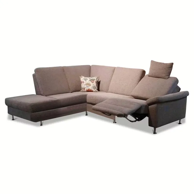 Knallerangebot Ecksofa Menorca Motion Stoff Braun mit Relaxfunktion