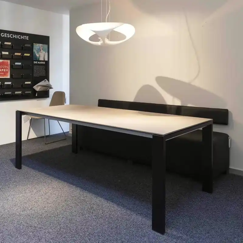Sonderangebot Esstisch Maleo Weiß Stucco Gestell Aluminium Gebürstet