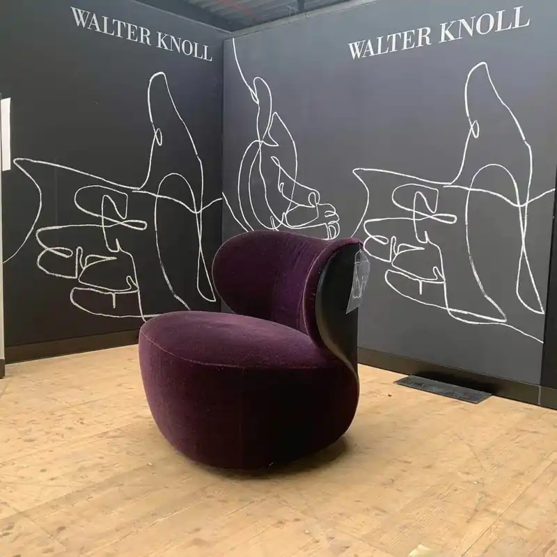Bestseller Sessel Bao Stoff Riva Brombeer Außen Leder Saddle Schwarz