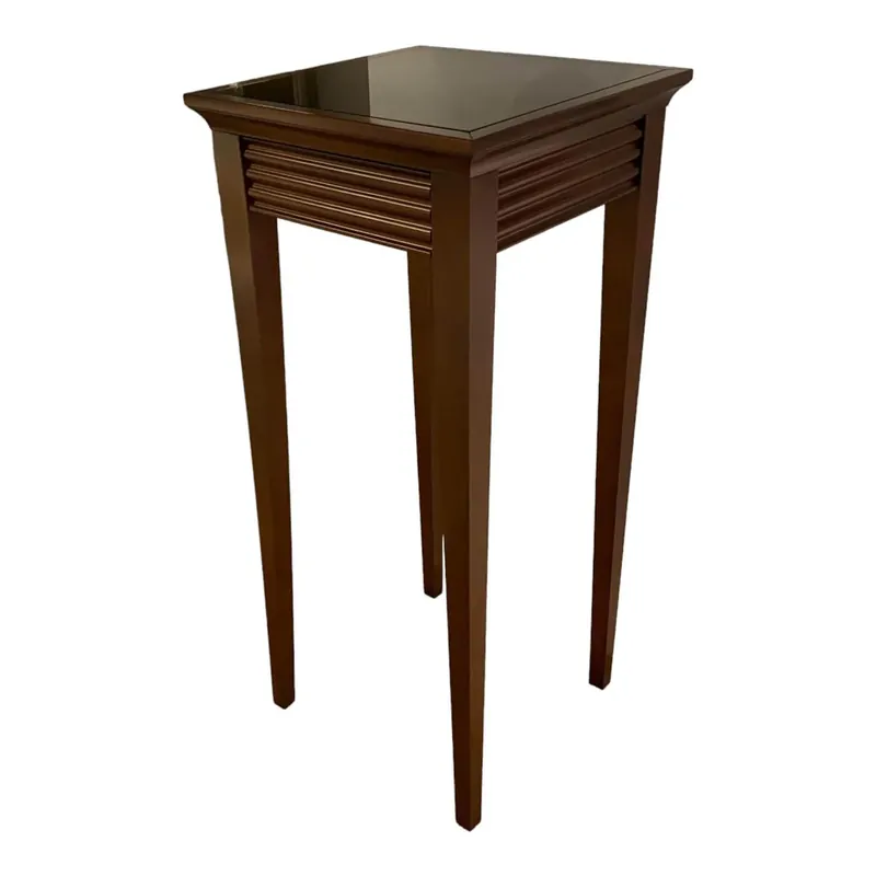 Blumensäule Luna Antik Nussbaumfarbig Mit Glassplatte Schwarz Must-Have