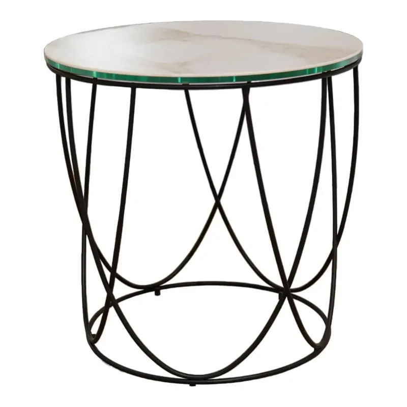 Top-Angebot Couchtisch 8770-424 Platte Keramik Calcatta Oro Veneto Gestell Stahl Verkehrsschwarz Lackiert
