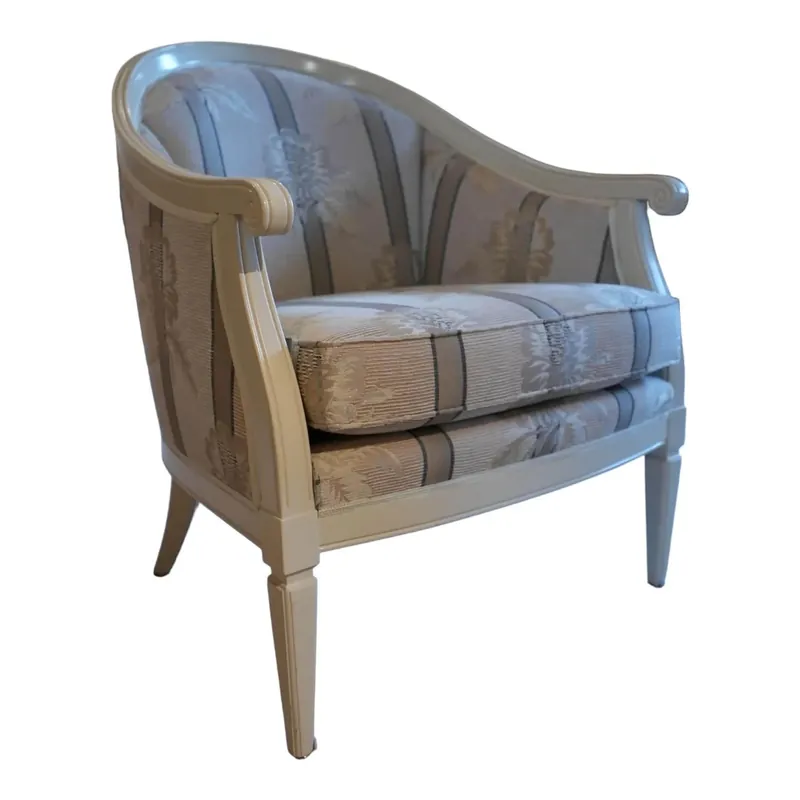 Aktuell Sessel Modell Carlo Bezug beige / gelb / hellbraun Sichtholz Elfenbein Ton