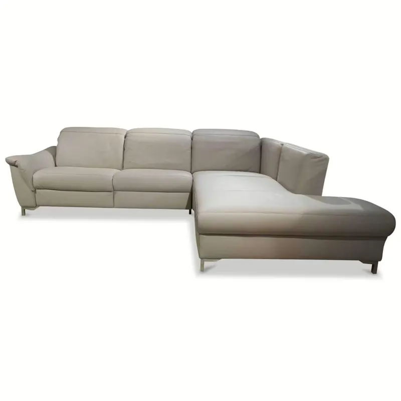 Ecksofa 1826 Leder Beige mit elektronischer Relaxfunktion Sitzneigungsverstellung Nur Für Kurze Zeit