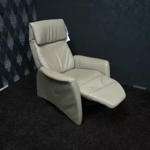 Neu Im Sortiment Sessel Enzo Leder 027-96 Stein mit Manueller Relaxfunktion