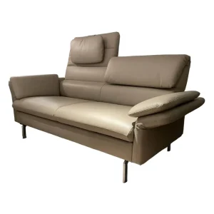Jetzt Bestellen Sofa Avengo Bezug Leder L2073G Knickfuß Chrom Glänzend Mit Ausklappbarer Armlehne