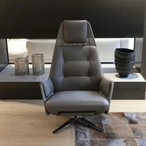 Preisknaller Relaxsessel Mesh Leder Anilina Terra Gestell Chrom mit Relaxfunktion