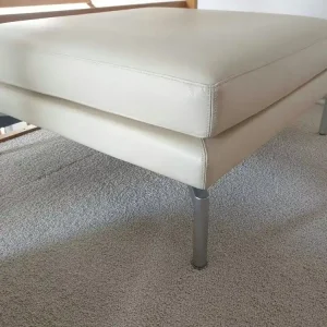 Hocker Good Time Leder 55 Congress Creme Aluminium Matt Finale Aktion
