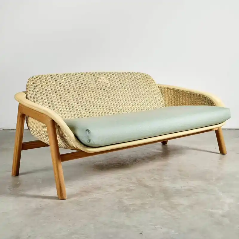 Neu Sofa Outdoor Vimini 2-Sitzer Bezug Stoff Lagoon Laminated