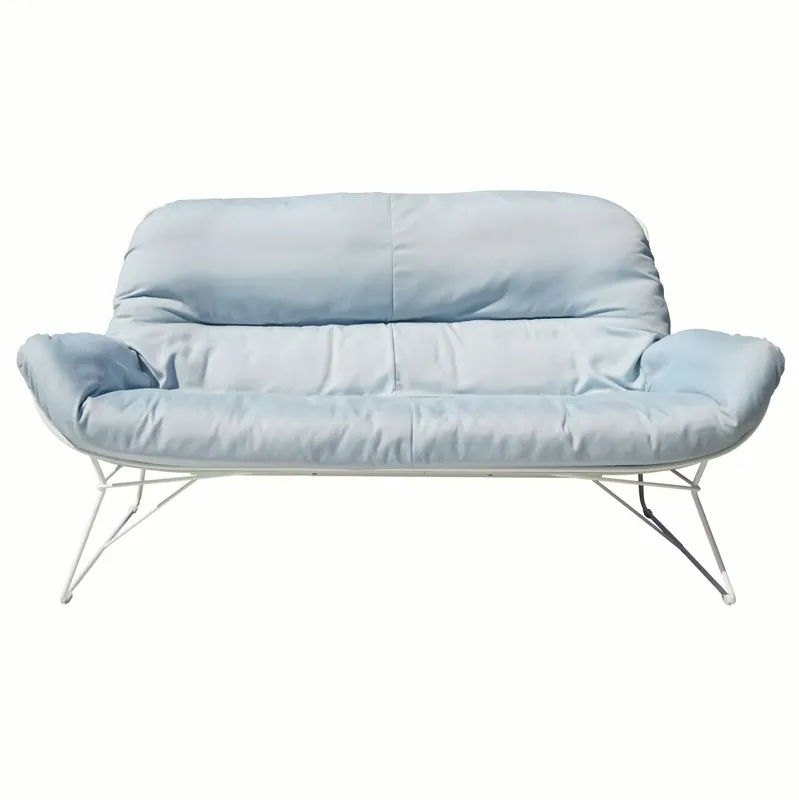 Sofa Lounge Leyasol Outdoor Stoff Natté by Sunbrella Farbe Pool Blau Gestell Weiß Bestpreis
