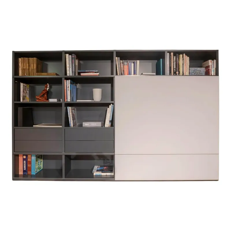 Sonderangebot Regal Studimo Lack Anthrazit Mattglas Optiwhite Platin