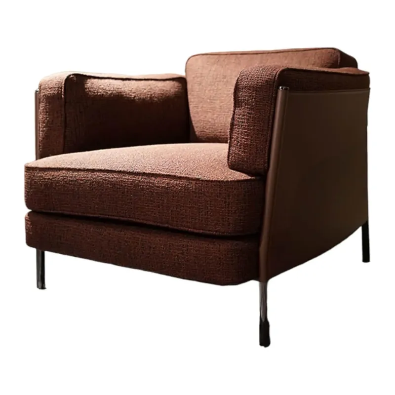 Sessel Shelley Bezug Stoff Bordeaux Mayer Rot Medium 05 Rücken Kernleder Füße Metall Black-Nickel-Finish Direktkauf