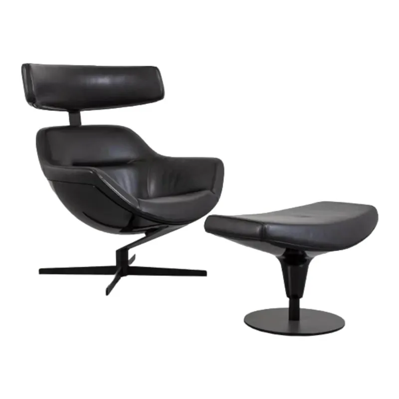 Nur Für Kurze Zeit Ruhesessel Auckland Mit Hocker Auckland Leder 13X606 Kreuzfuß Schwarzmatt