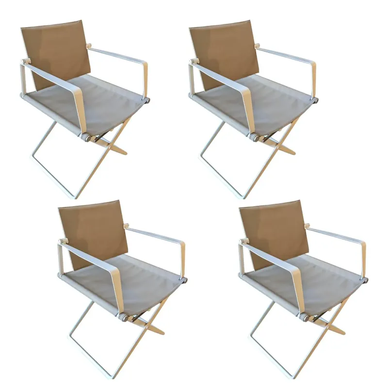 4er-Set Seax Outdoorstuhl Stoff Sail Taupe Gestell Lipari Sonderaktion